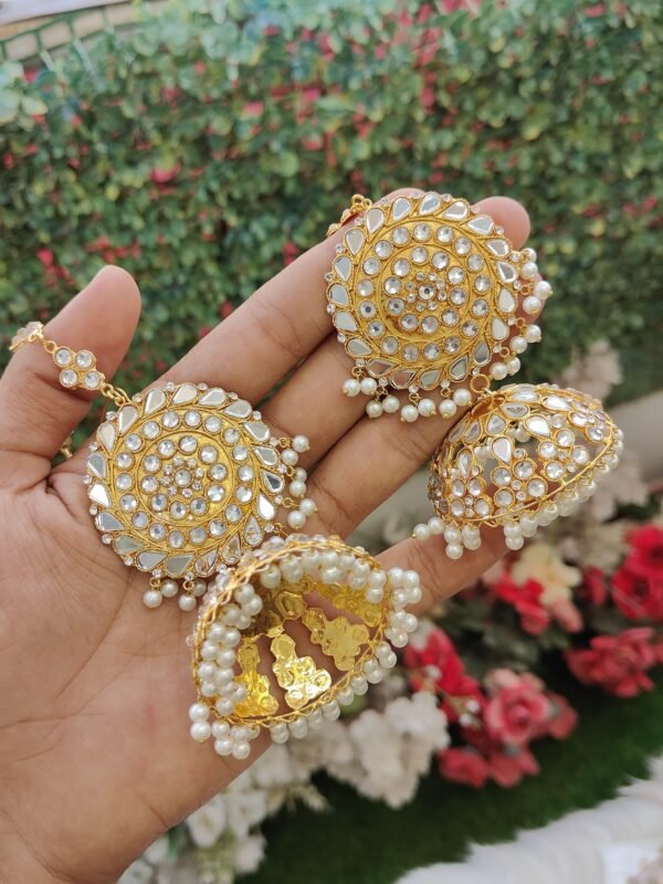 Sheesh Kundan Earrings - Image 2