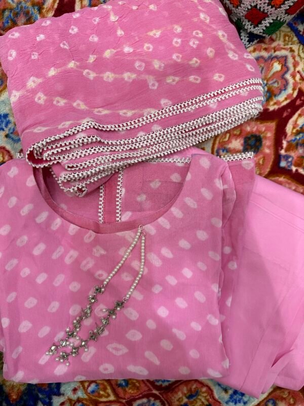 3 piece stitched chunari dress - Image 2