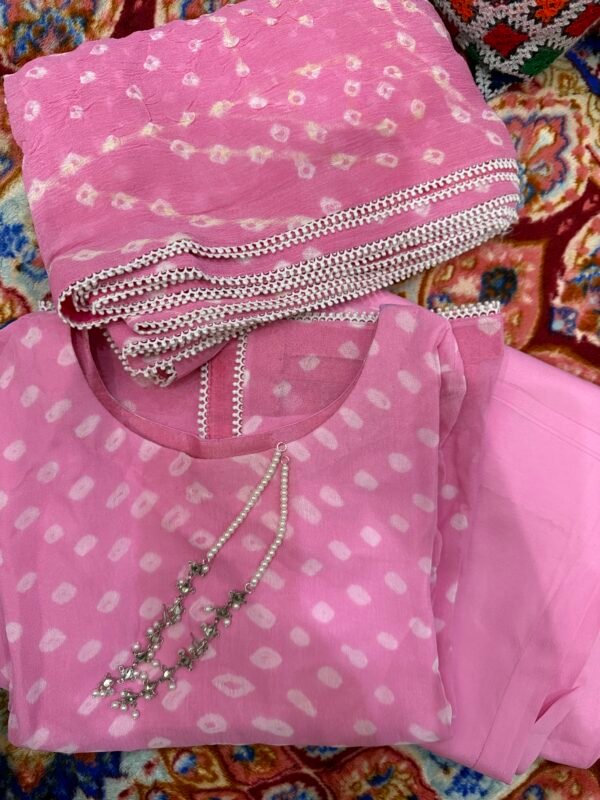 3 piece stitched chunari dress - Image 3