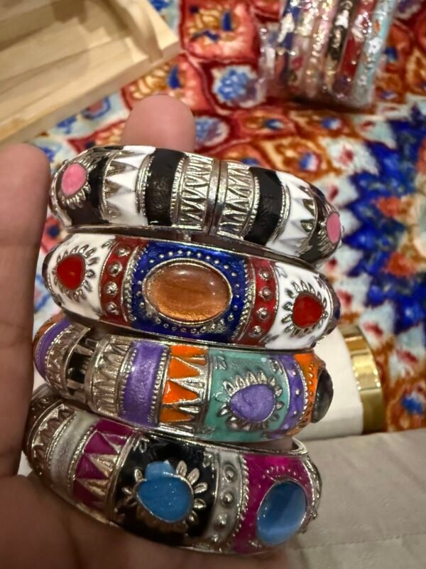 Antique openable metal Kara set of 4 - Image 3