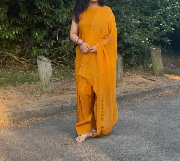 Farshi shalwar set mustard(Ready to wear) - Image 2