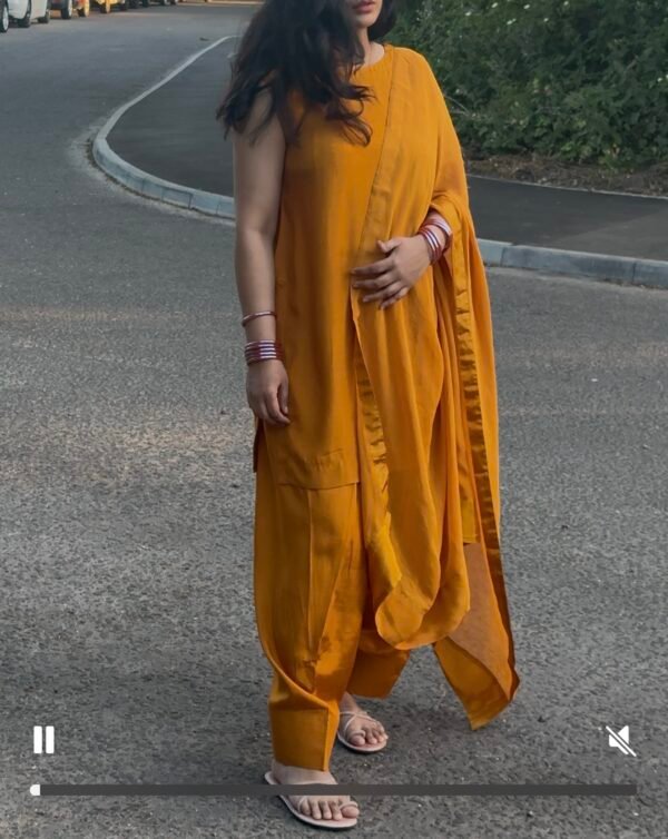 Farshi shalwar set mustard(Ready to wear)