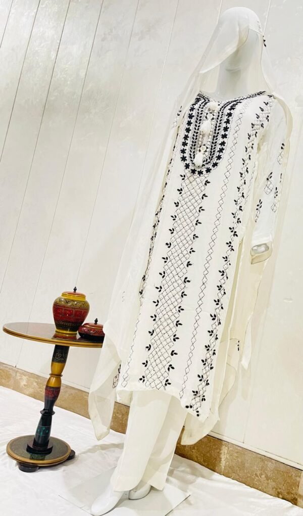 Hand embroidered chiffon Ready to wear - Image 11