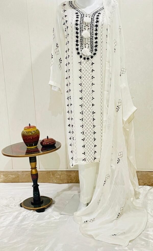 Hand embroidered chiffon Ready to wear