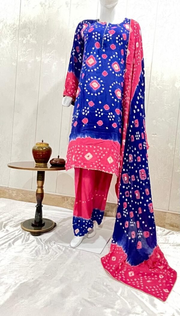 Blue Chunari lilen dress on reasonable price
