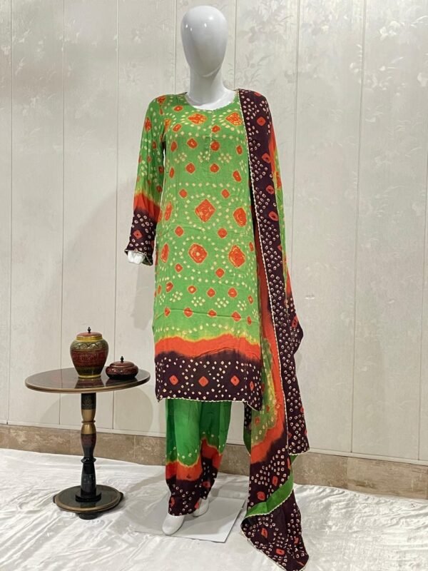 Lilen Chunari dress on reasonable prices