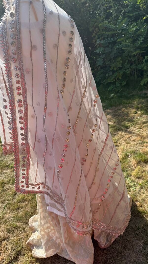 Handmade Gota Work Nikkah Garraa Set - Image 14